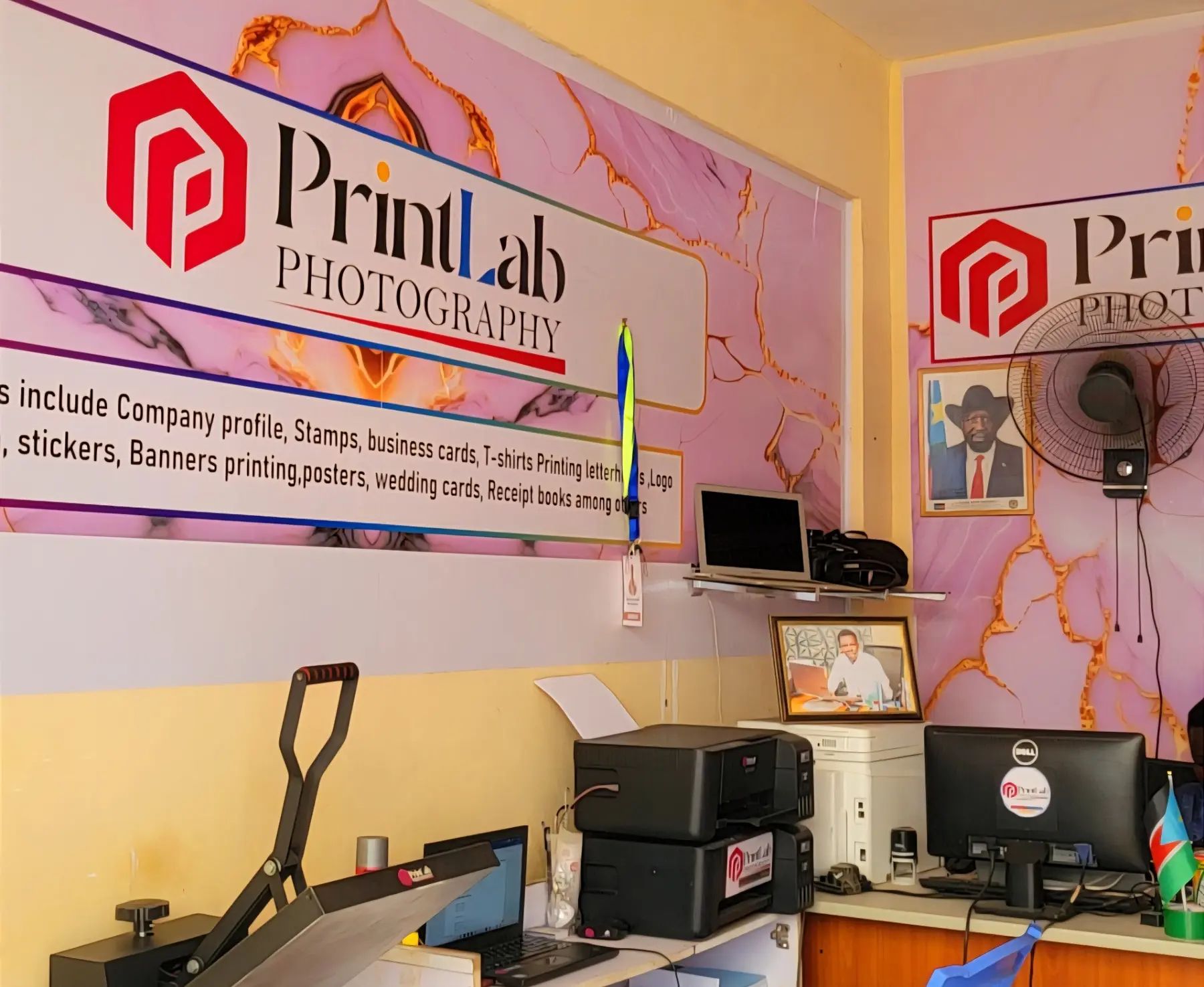 Inside the PrintLab workspace in Juba