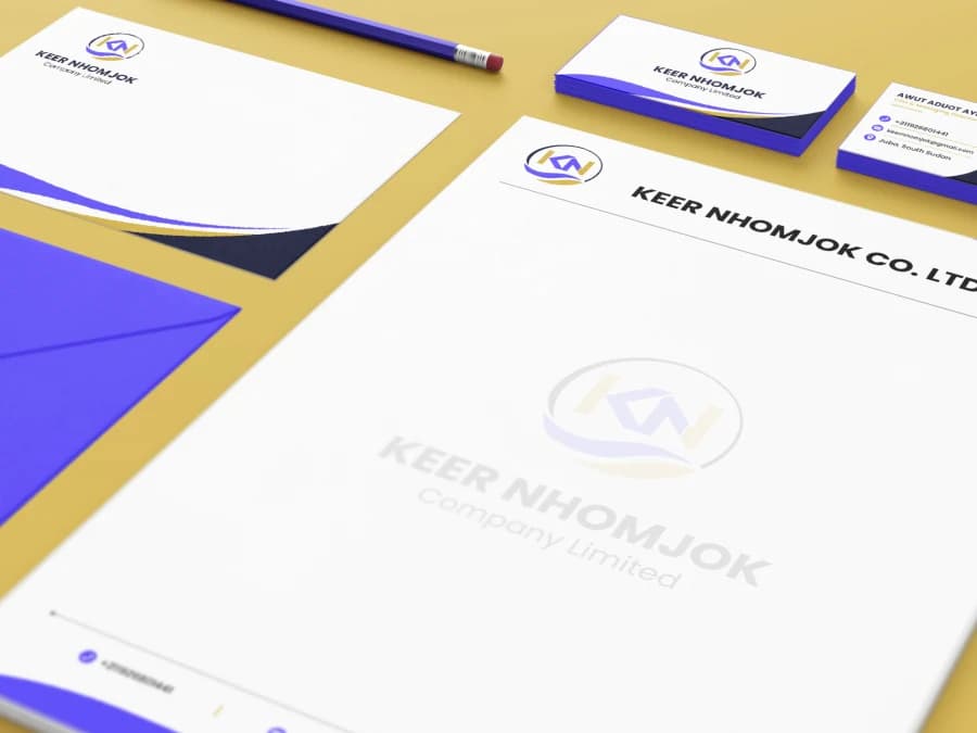 A complete brand identity and corporate document design package for KEER NHOMJOK CO. LTD